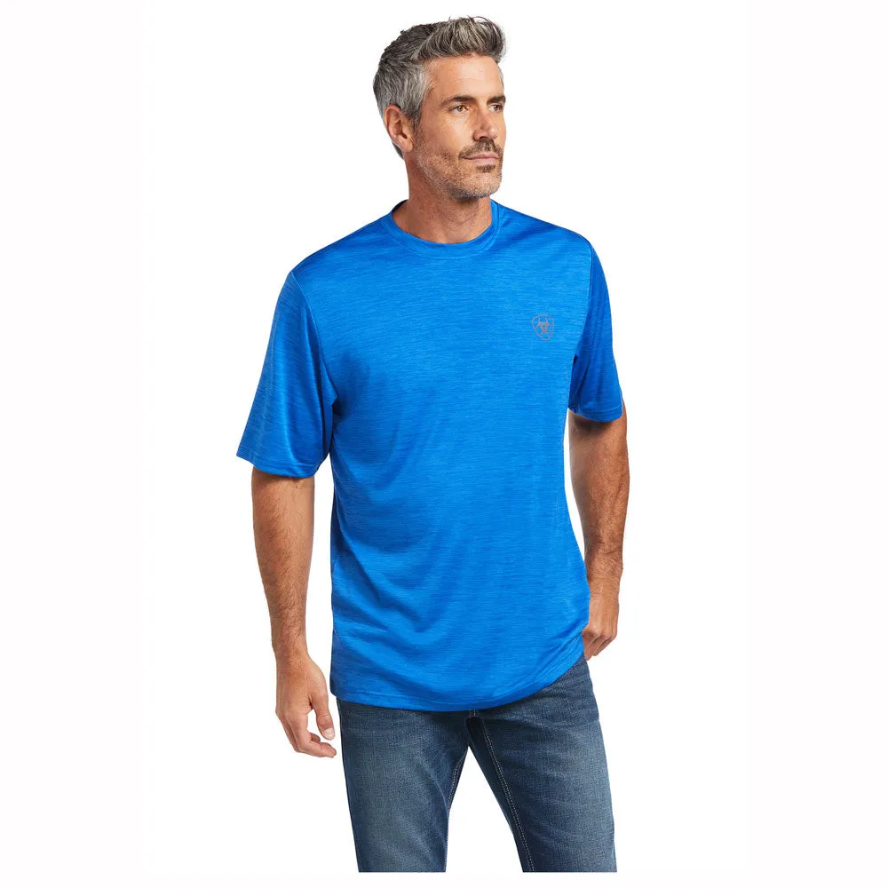 10039556 Ariat Men's Charger Shield Short Sleeve Tee - Cerulean Blue