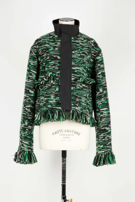 2407584 Tweed x grosgrain blouson