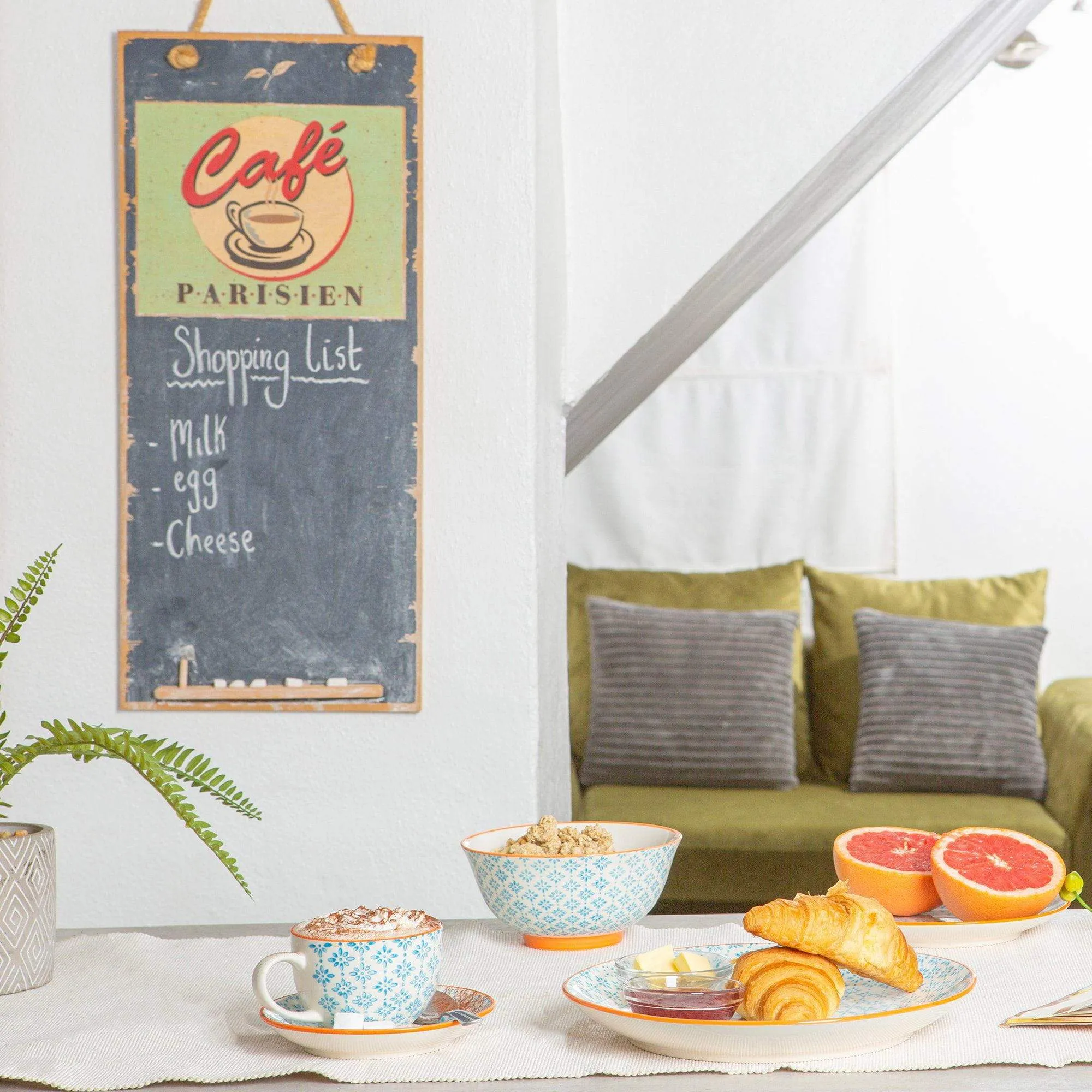 25.5cm Hand Printed Stoneware Dinner Plate - By Nicola Spring