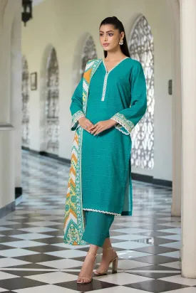 3PC Printed Unstitched Khaddar Suit KKH-2884