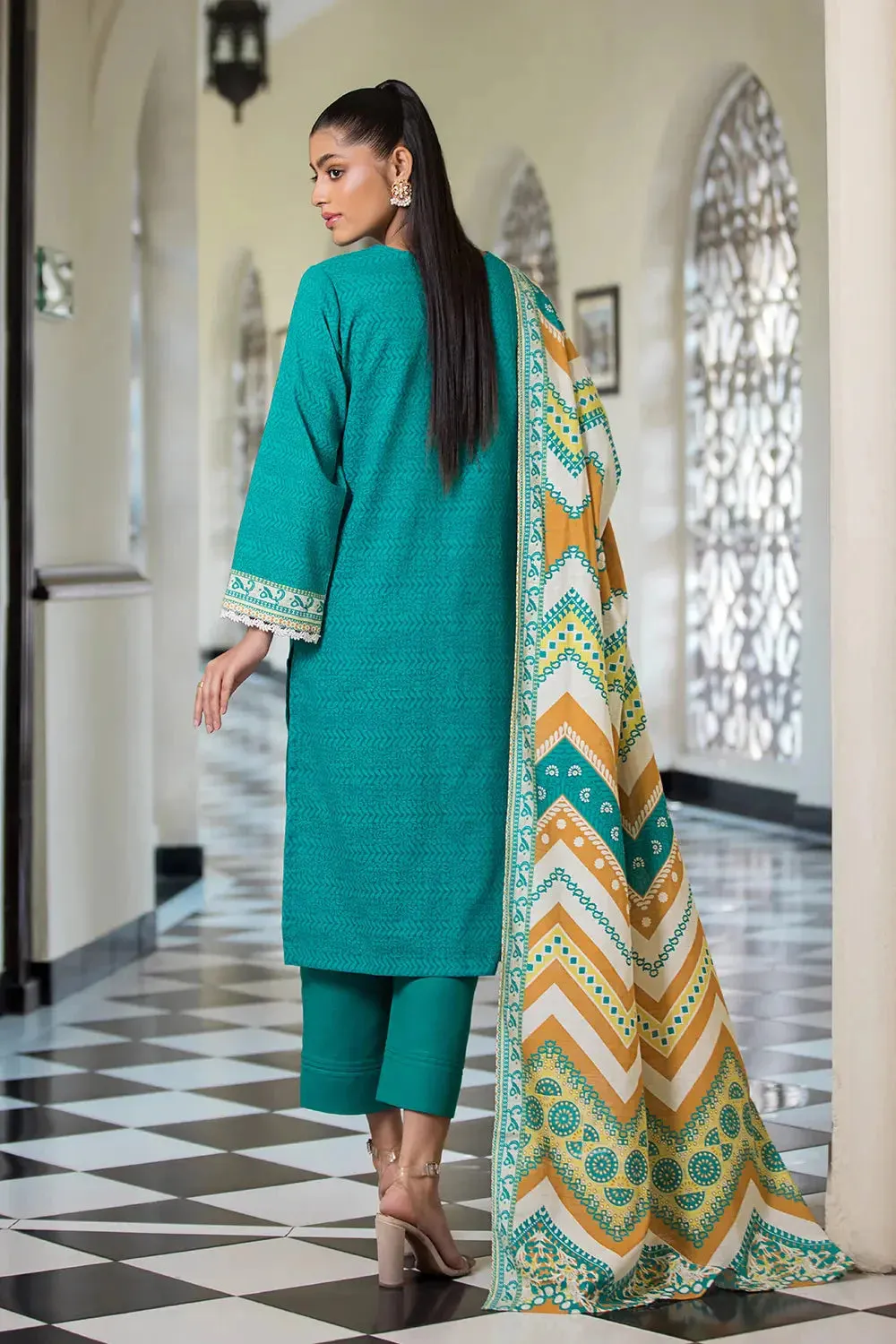 3PC Printed Unstitched Khaddar Suit KKH-2884