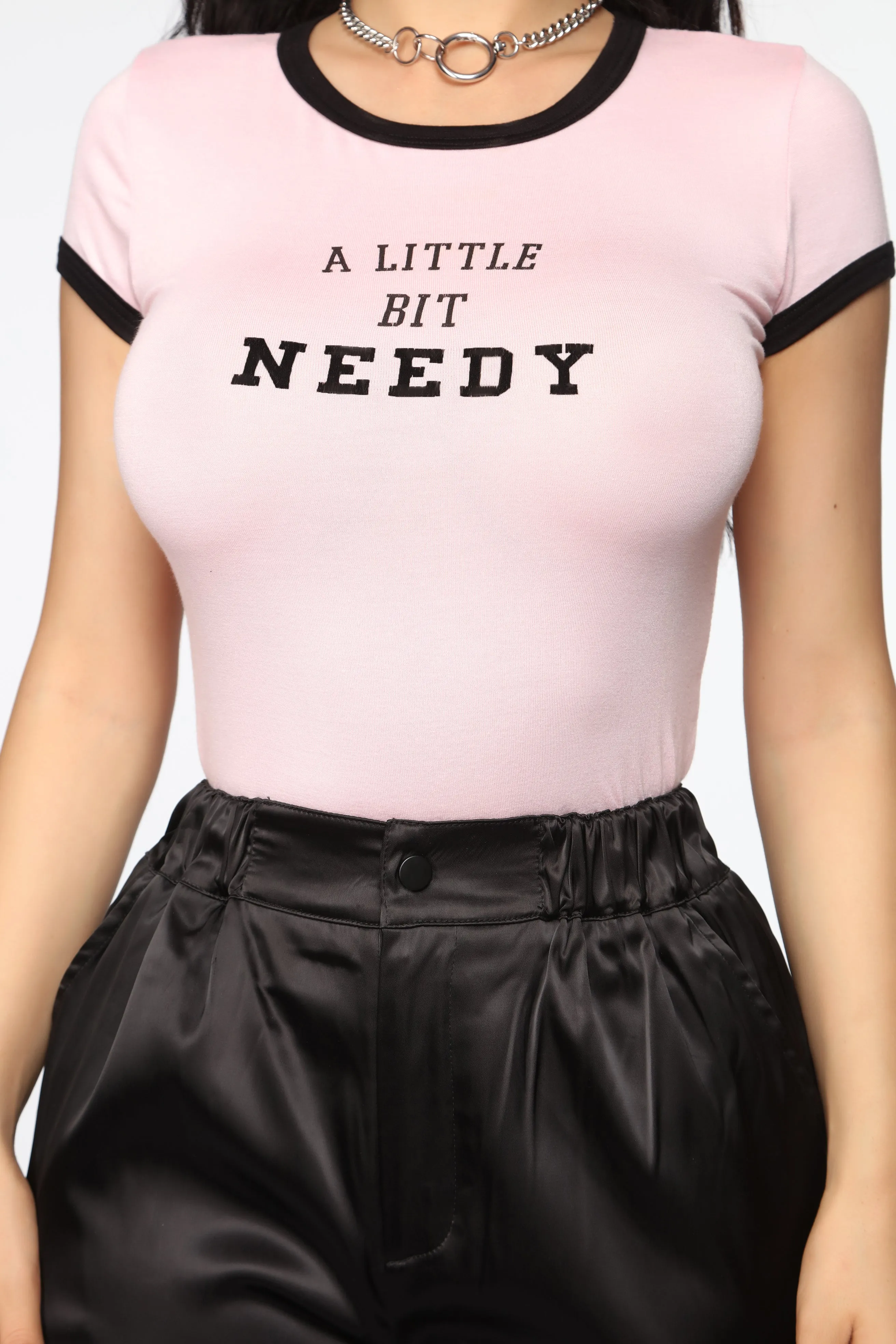 A Little Bit Needy Ringer Top - Pink