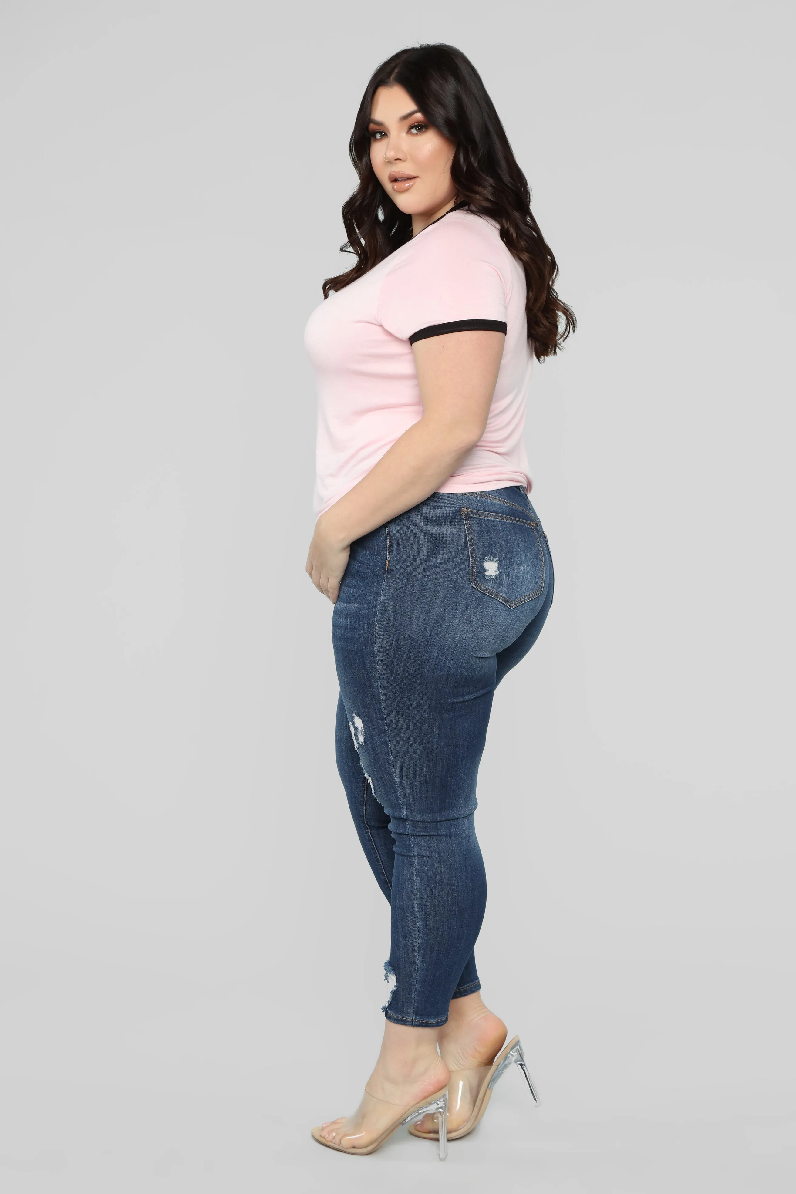 A Little Bit Needy Ringer Top - Pink