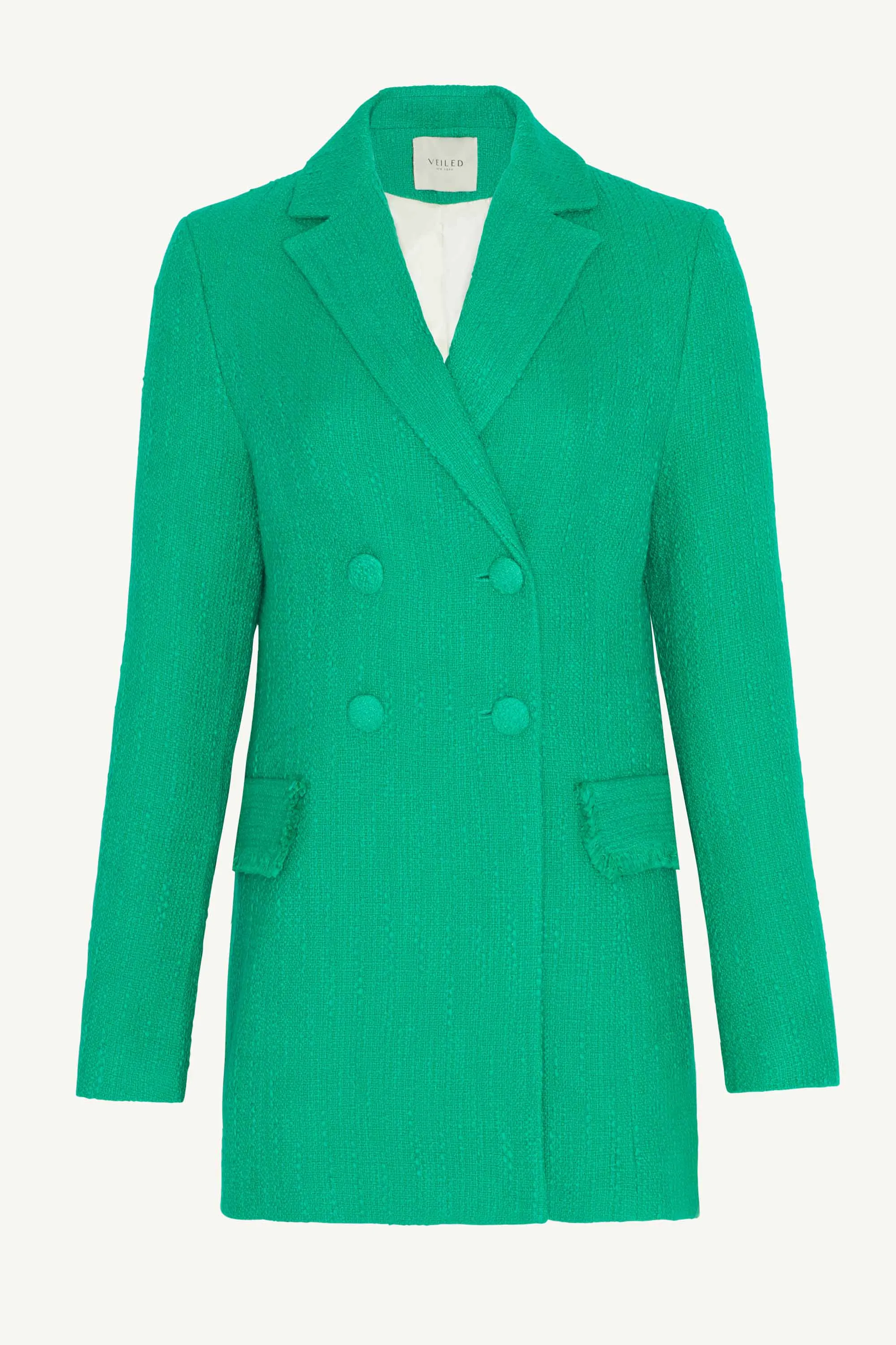 Abigail Tweed Double Breasted Blazer - Jade
