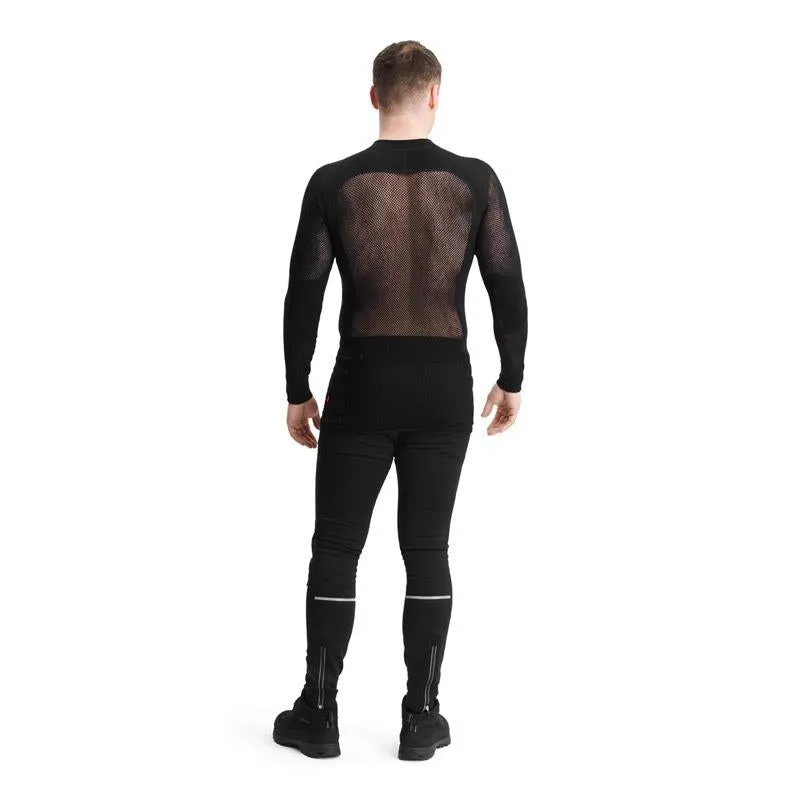 Mens Aclima WoolNet Crewneck - Jet Black | High-Performance Wool Base Layer