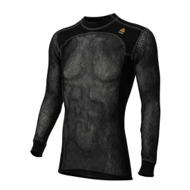 Mens Aclima WoolNet Crewneck - Jet Black | High-Performance Wool Base Layer