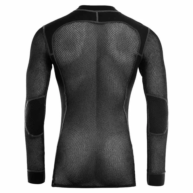 Mens Aclima WoolNet Crewneck - Jet Black | High-Performance Wool Base Layer