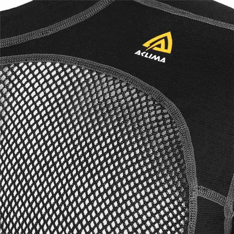 Mens Aclima WoolNet Crewneck - Jet Black | High-Performance Wool Base Layer