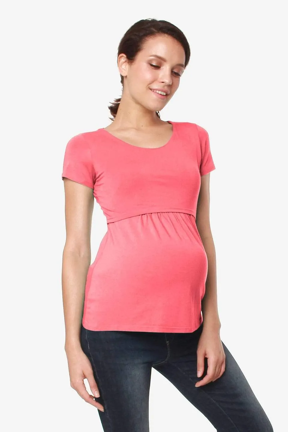Aggie Empire Nursing Top Dark Coral