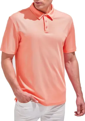 Aleture Men Polo T Shirts Polyester Performance Polos, Short Sleeve Collared Shirt for Business Casual Wear, Regular Fit