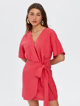 Alleggria Short Sleeve Pink Mini Dress 66010
