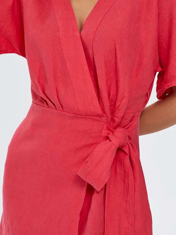 Alleggria Short Sleeve Pink Mini Dress 66010