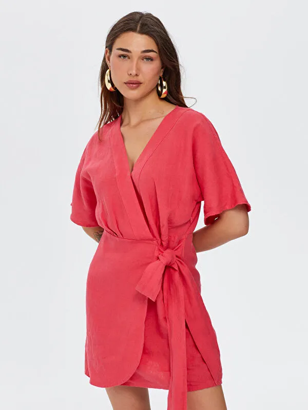Alleggria Short Sleeve Pink Mini Dress 66010