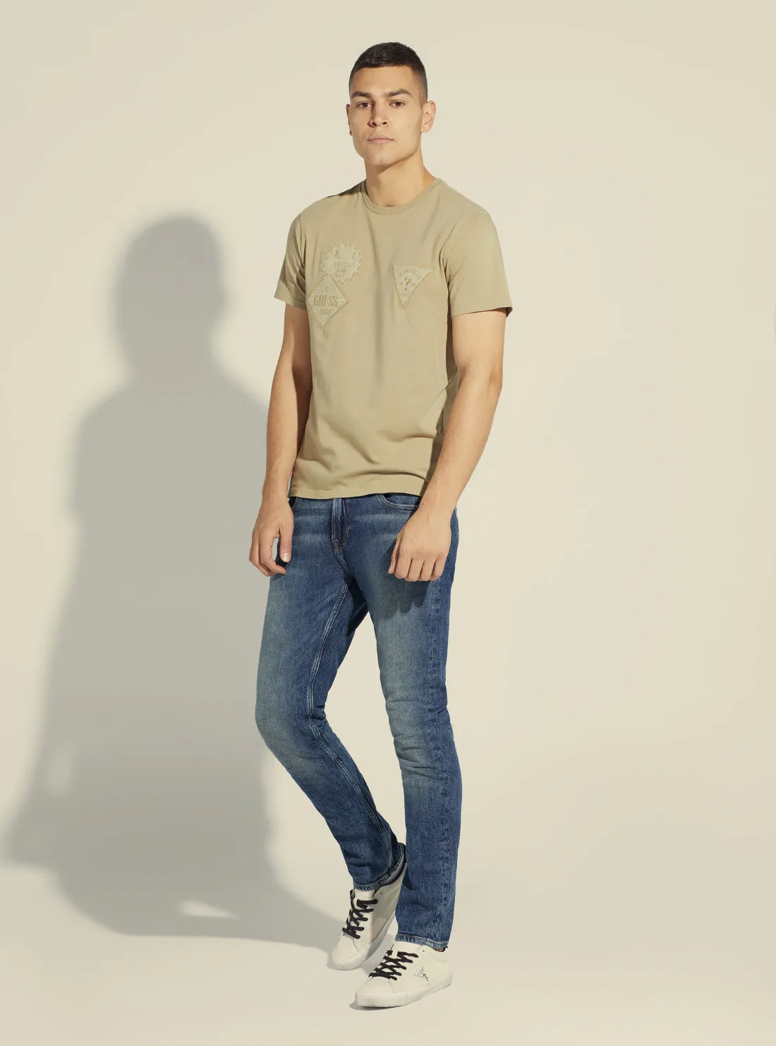 Almond Stone Felt Patched Logo T-Shirt