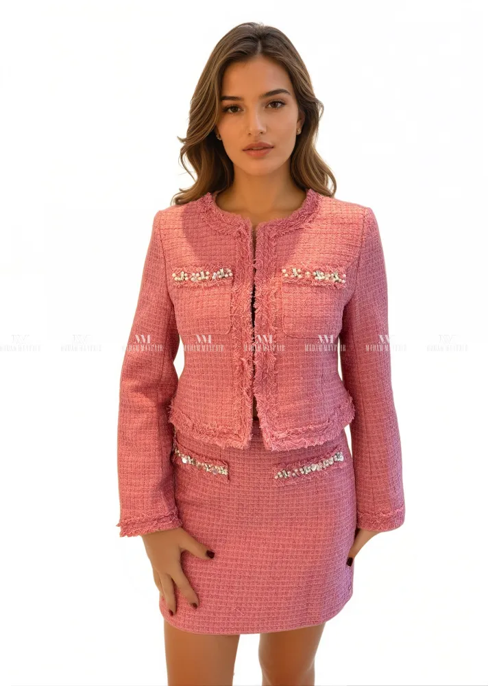 Amira Pink Tweed Suit