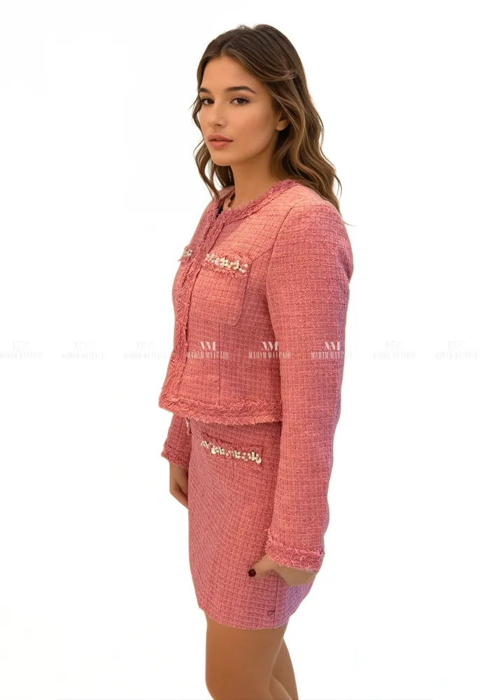 Amira Pink Tweed Suit