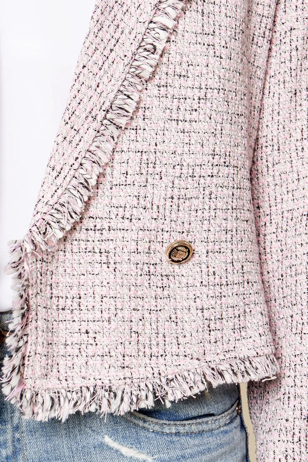 Angelica Cropped Tweed Blazer