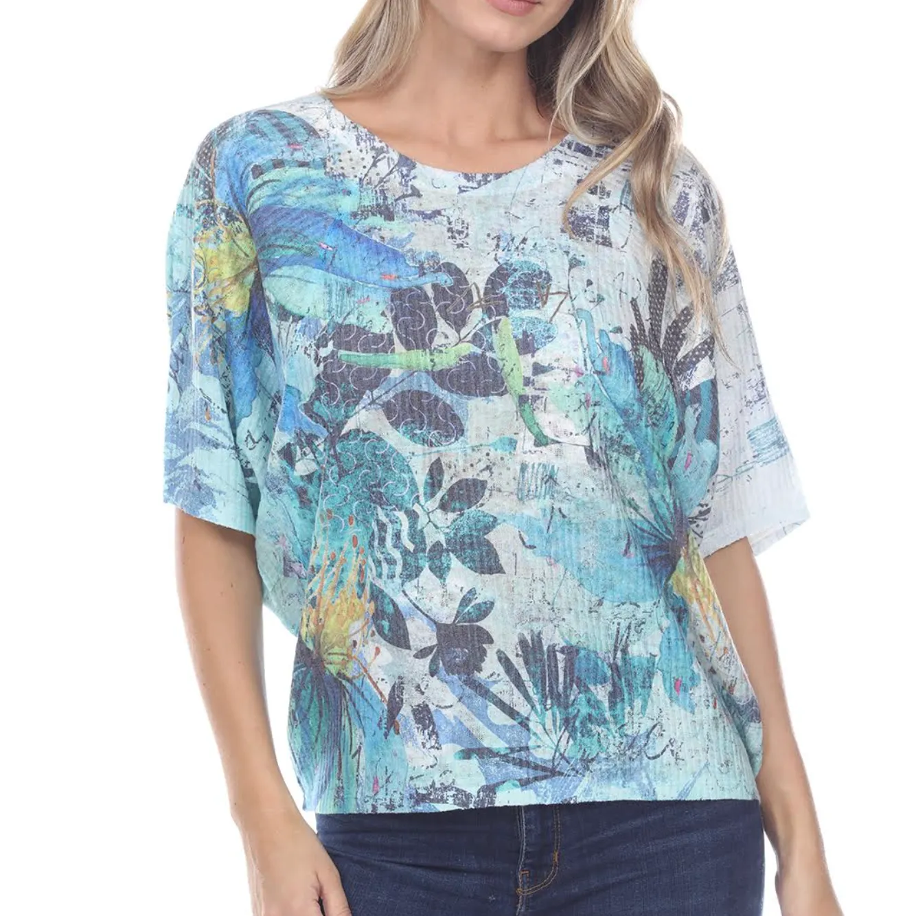 Aquamarine Dolman Sleeve Top (Only XS Left)