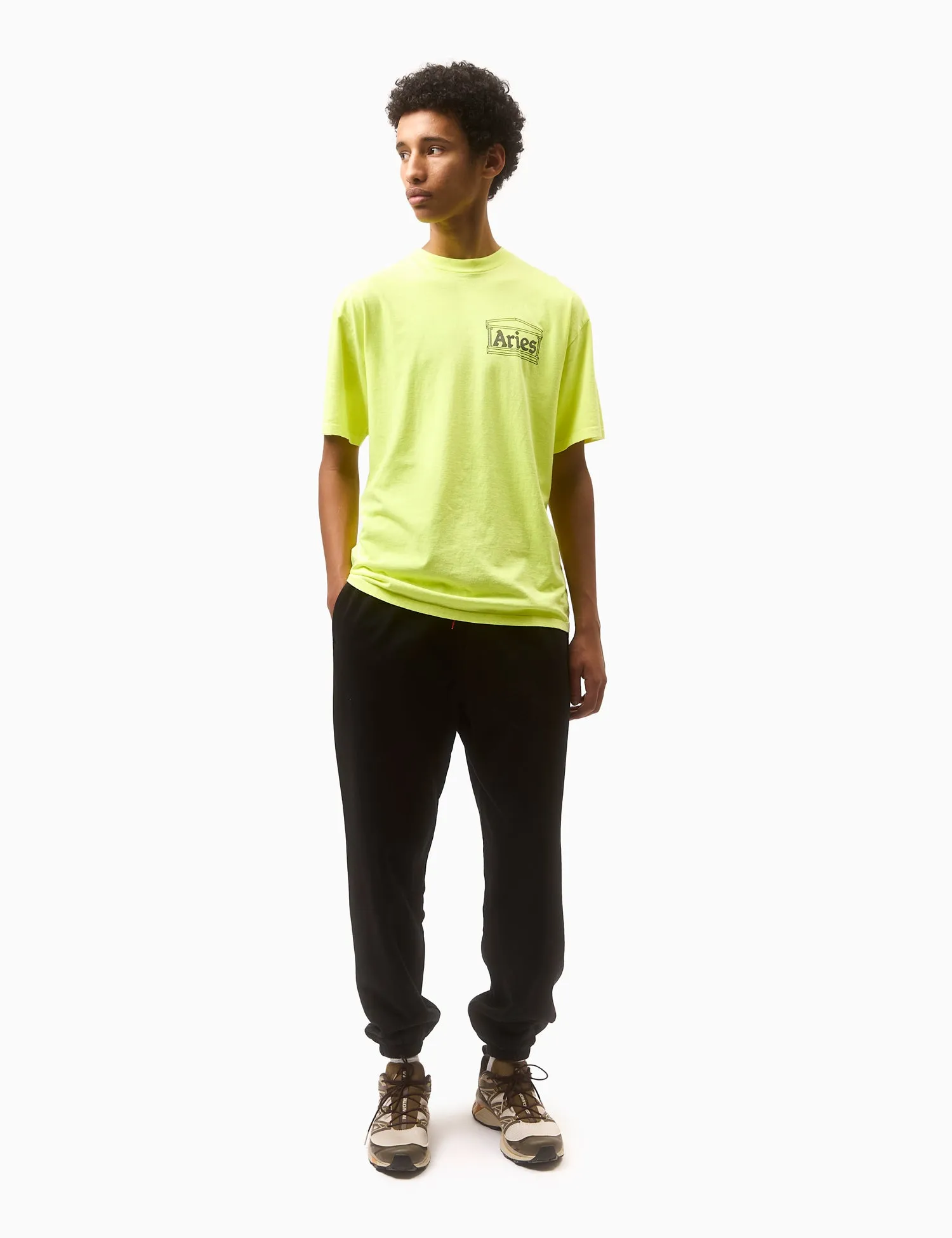 Aries Temple T-Shirt - Fluoro Yellow