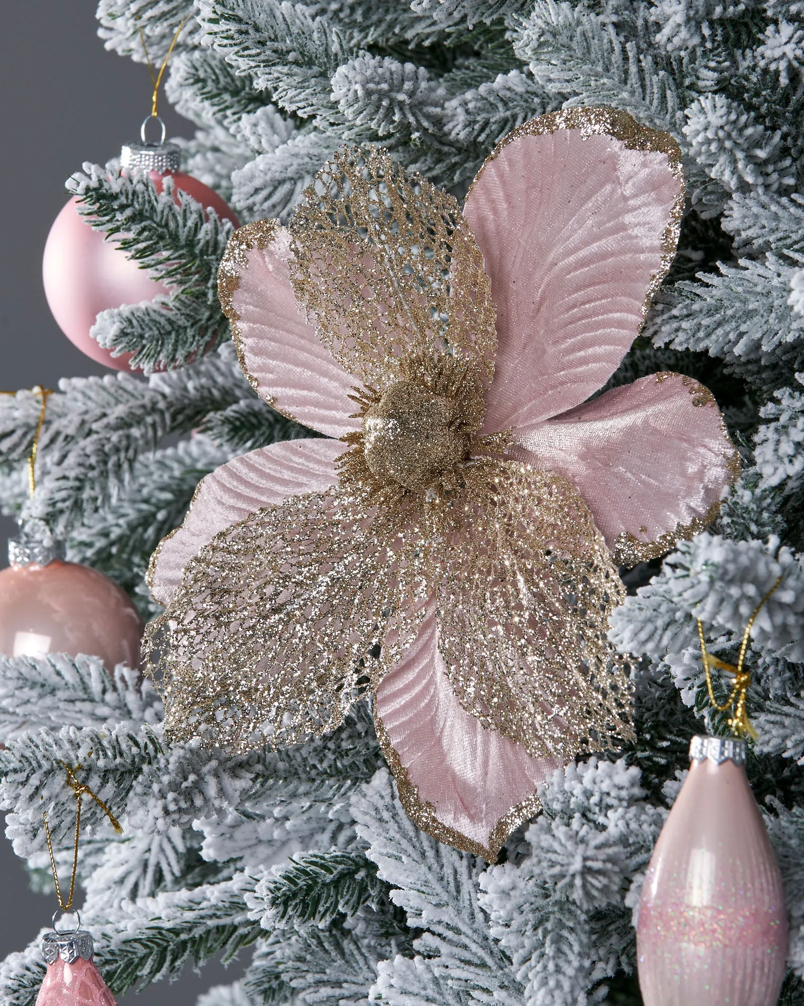 Artificial Magnolia Flower, Pink, 24 cm
