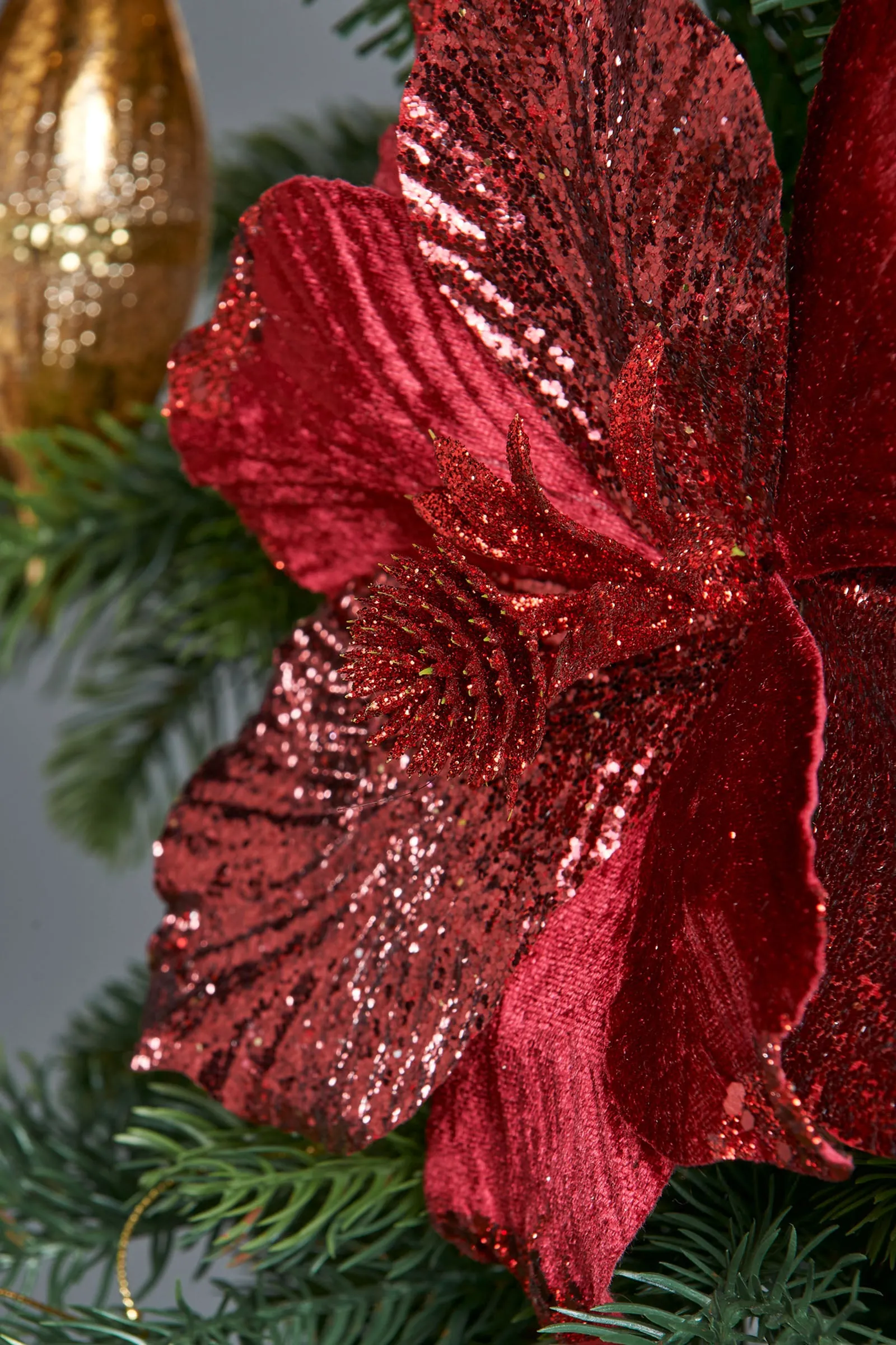 Artificial Magnolia Flower, Red, 25 cm