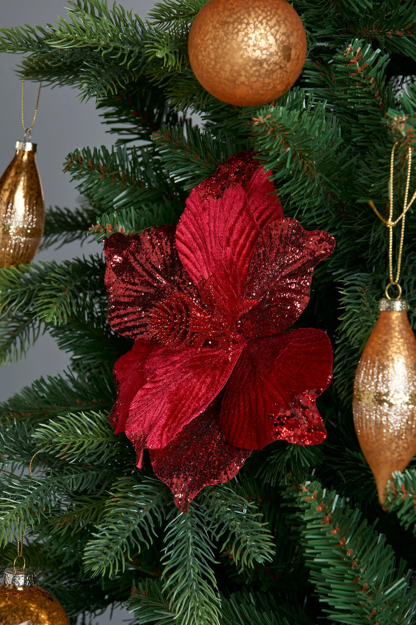 Artificial Magnolia Flower, Red, 25 cm