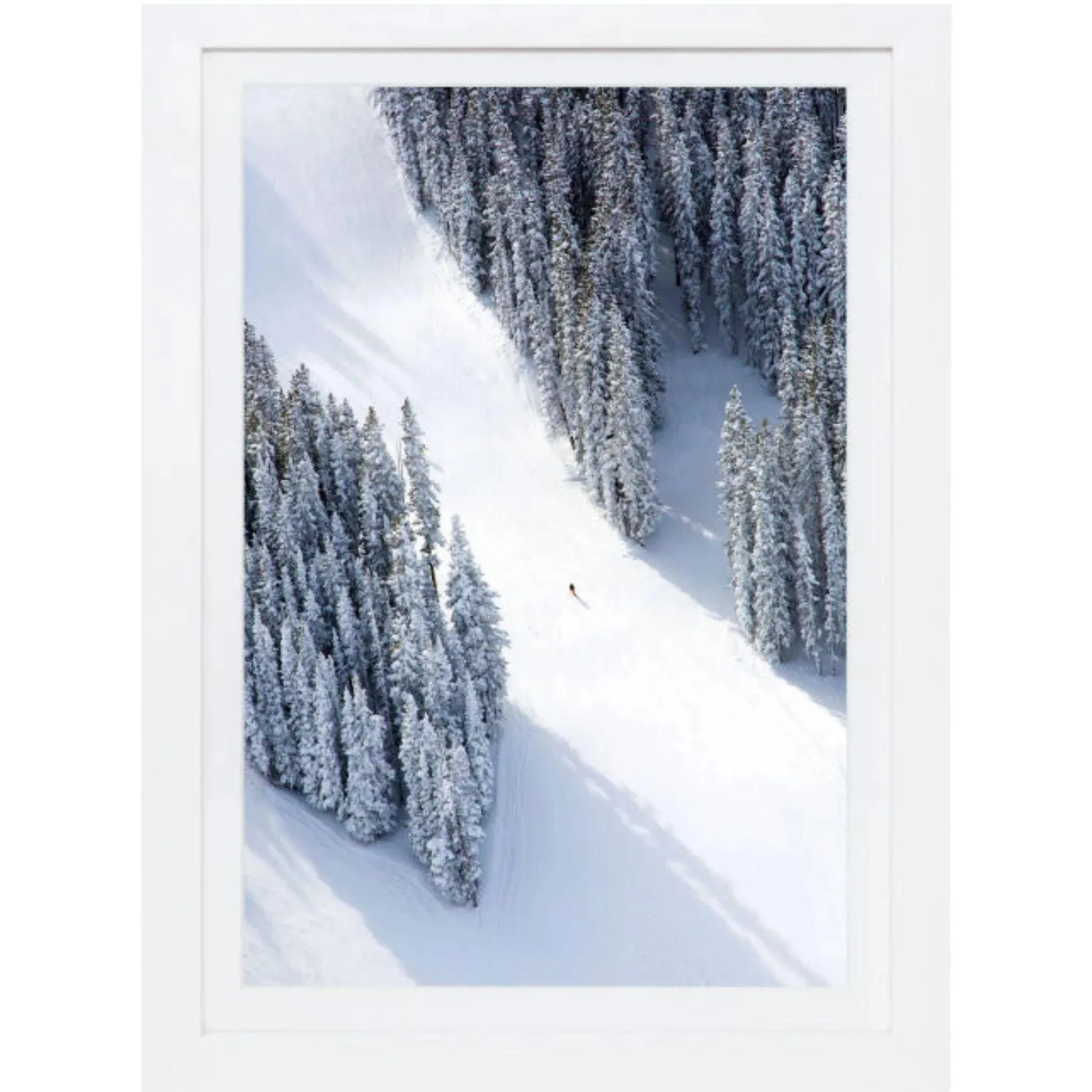 Aspen Lone Skier Mini Framed Print by Gray Malin