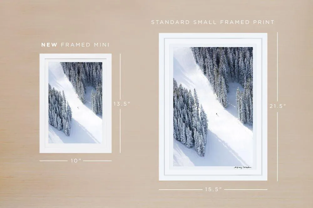 Aspen Lone Skier Mini Framed Print by Gray Malin