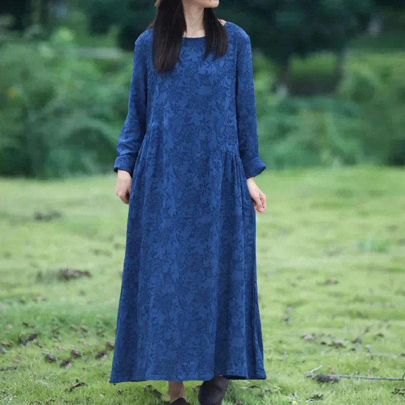 Babakud Printed Floral Cotton Linen Dress