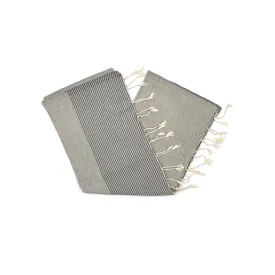 Beach Blanket Single - Light Gray/Dark Gray Stripe