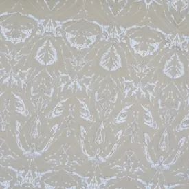 Beige Tulle with Ivory Sequin and Champagne Abstract Design Embroidered Fabric