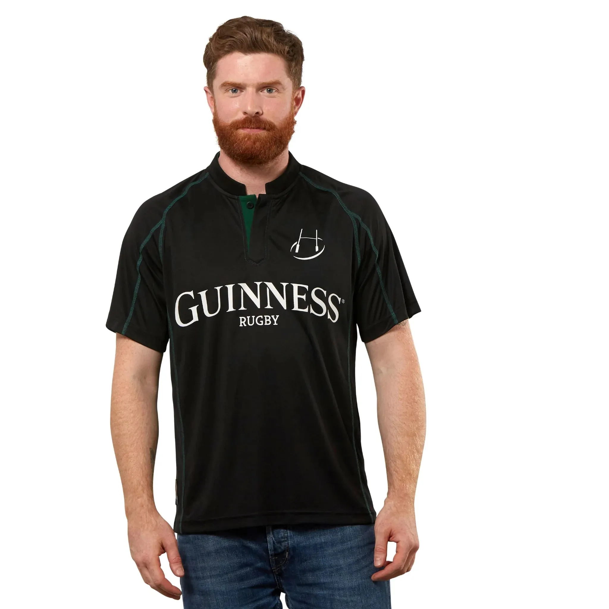 Black & Green Short Sleeve Rugby Shirt