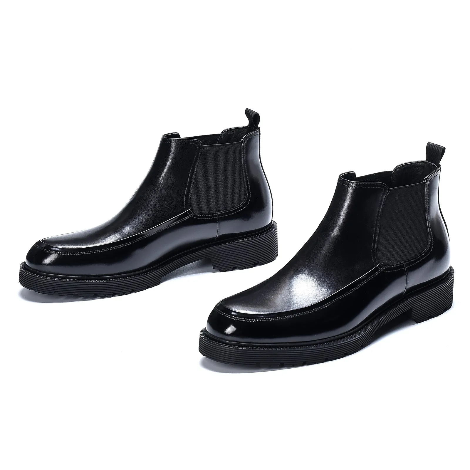 Black leather Chelsea boots