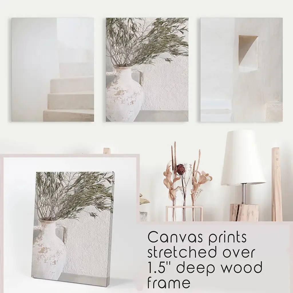 Boho Architectural Set of 3 Pieces. Neutral Tones