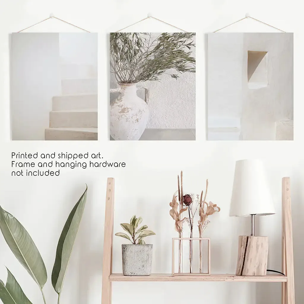Boho Architectural Set of 3 Pieces. Neutral Tones