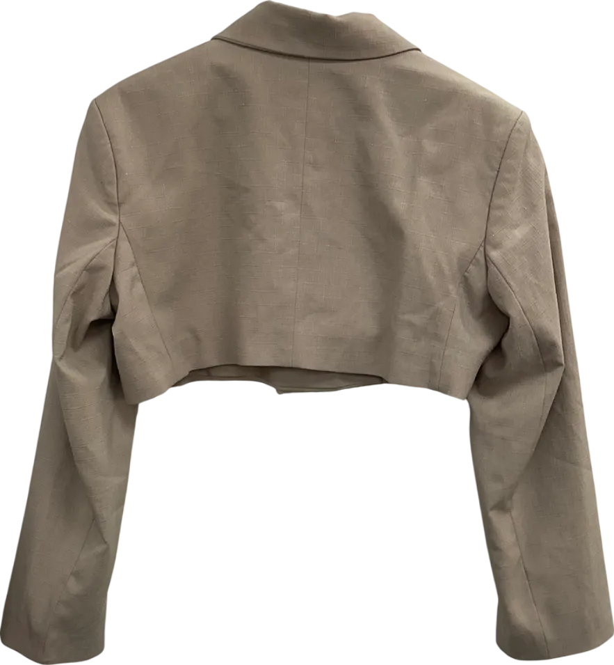 boohoo Beige Cropped Blazer UK 12