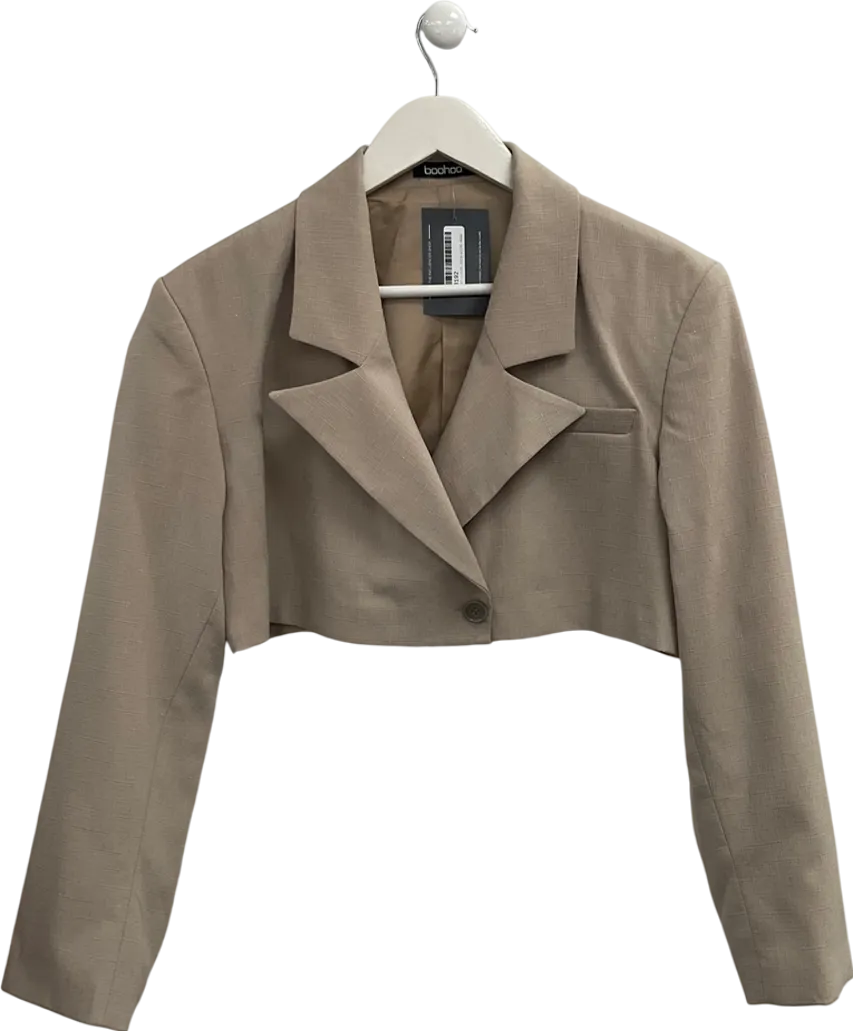 boohoo Beige Cropped Blazer UK 12