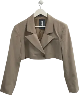 boohoo Beige Cropped Blazer UK 12