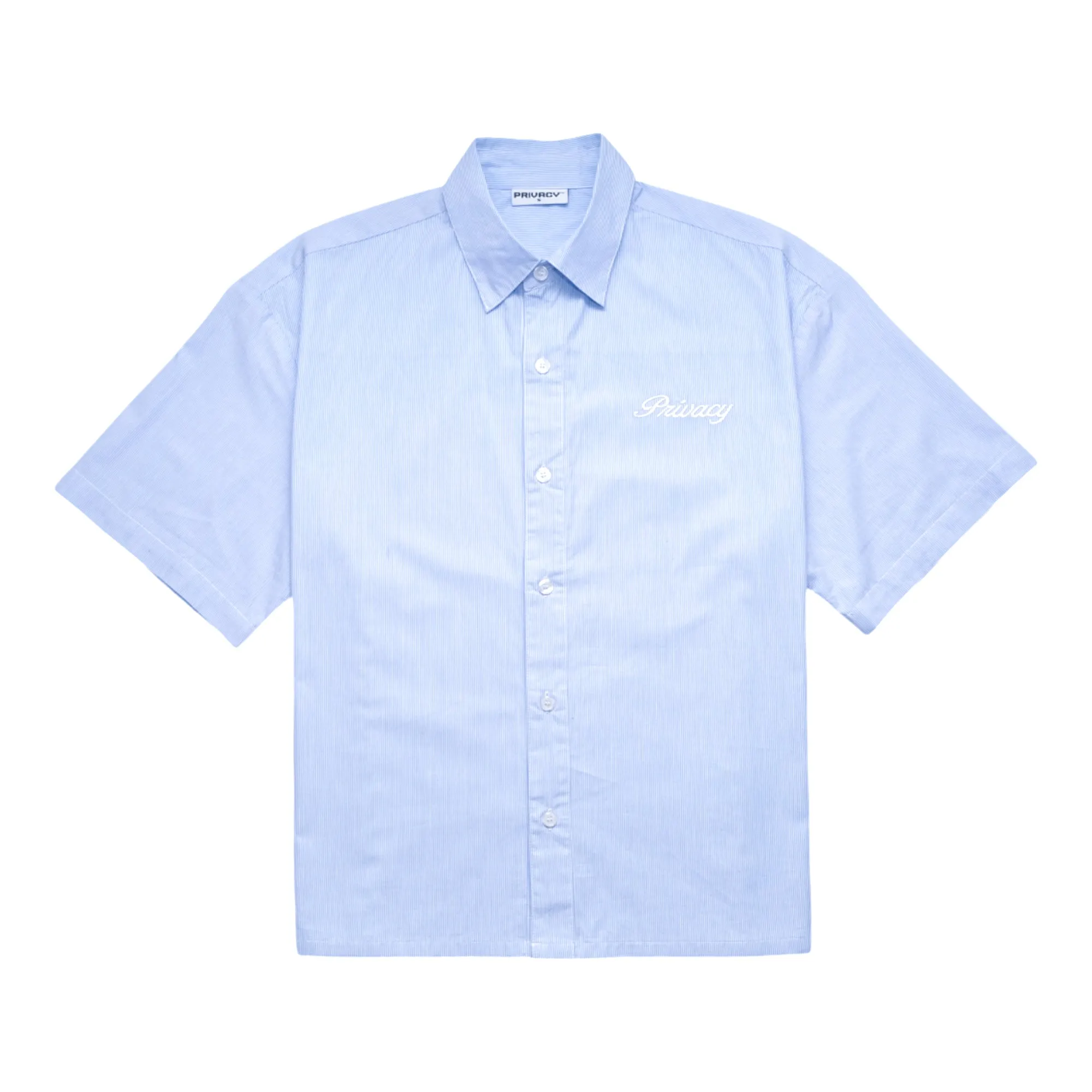 Boxy Script Shirt - Sky Blue