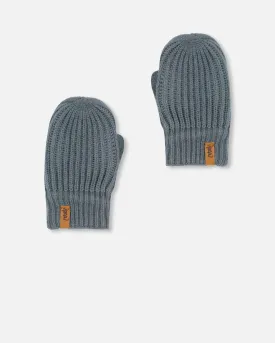 Boys Knitted Mittens Hunter Green