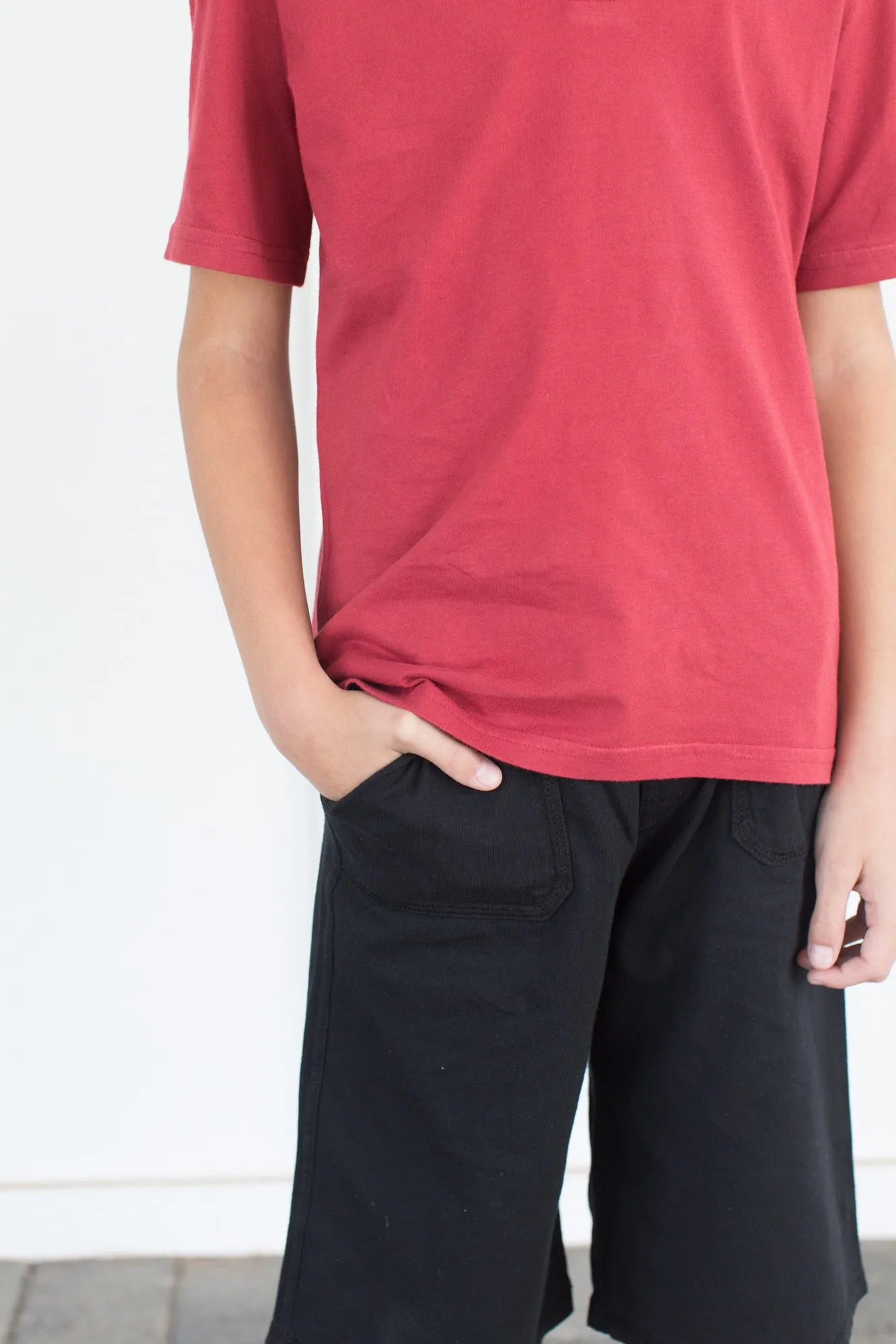 Boys Soft Cotton UPF 50  3 -Pocket Jersey Shorts | Elf Green