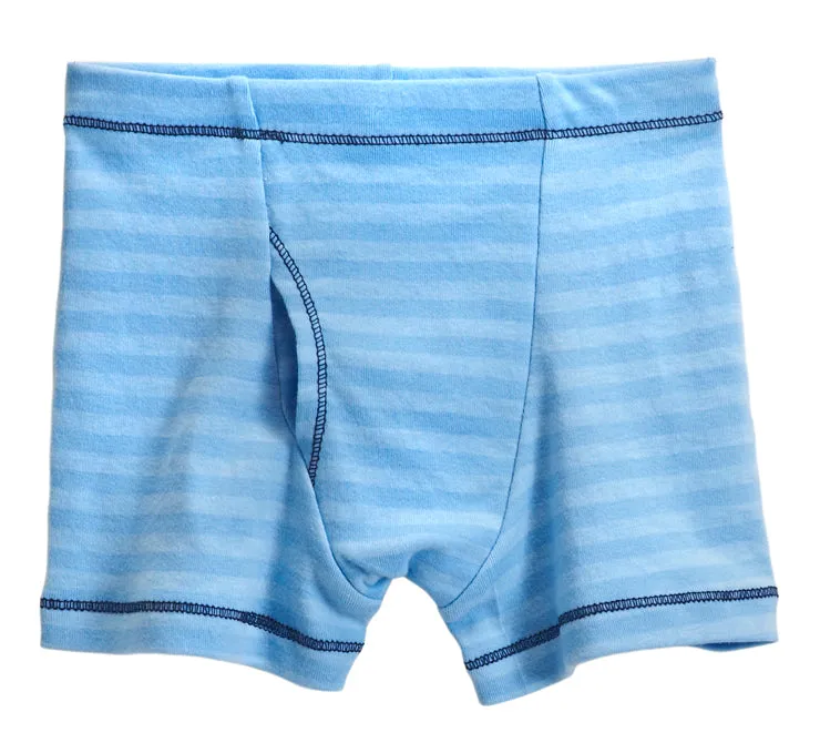Boys Soft Stripe Boxer Brief | Bright Light Blue
