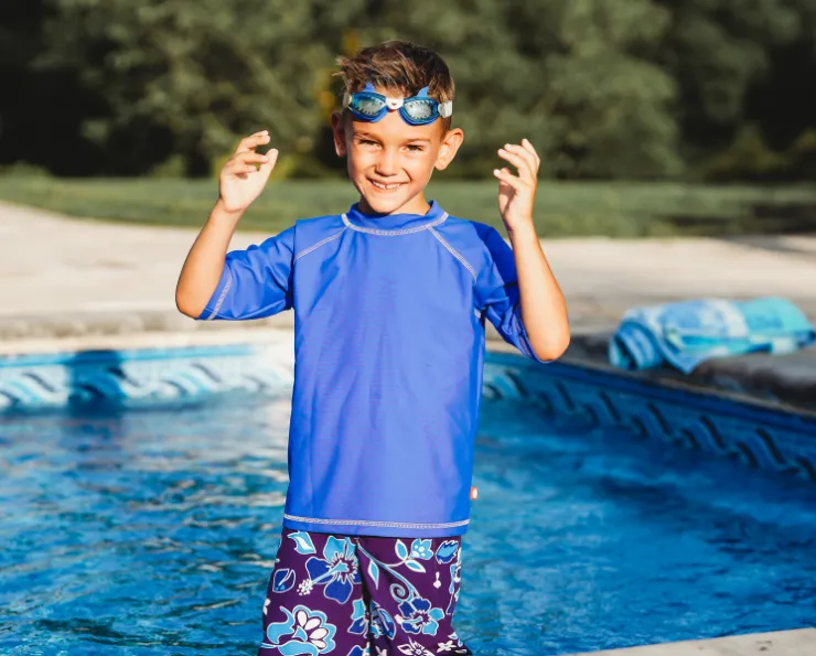 Boys UPF 50  Short Sleeve Rashguard | Navy Blue