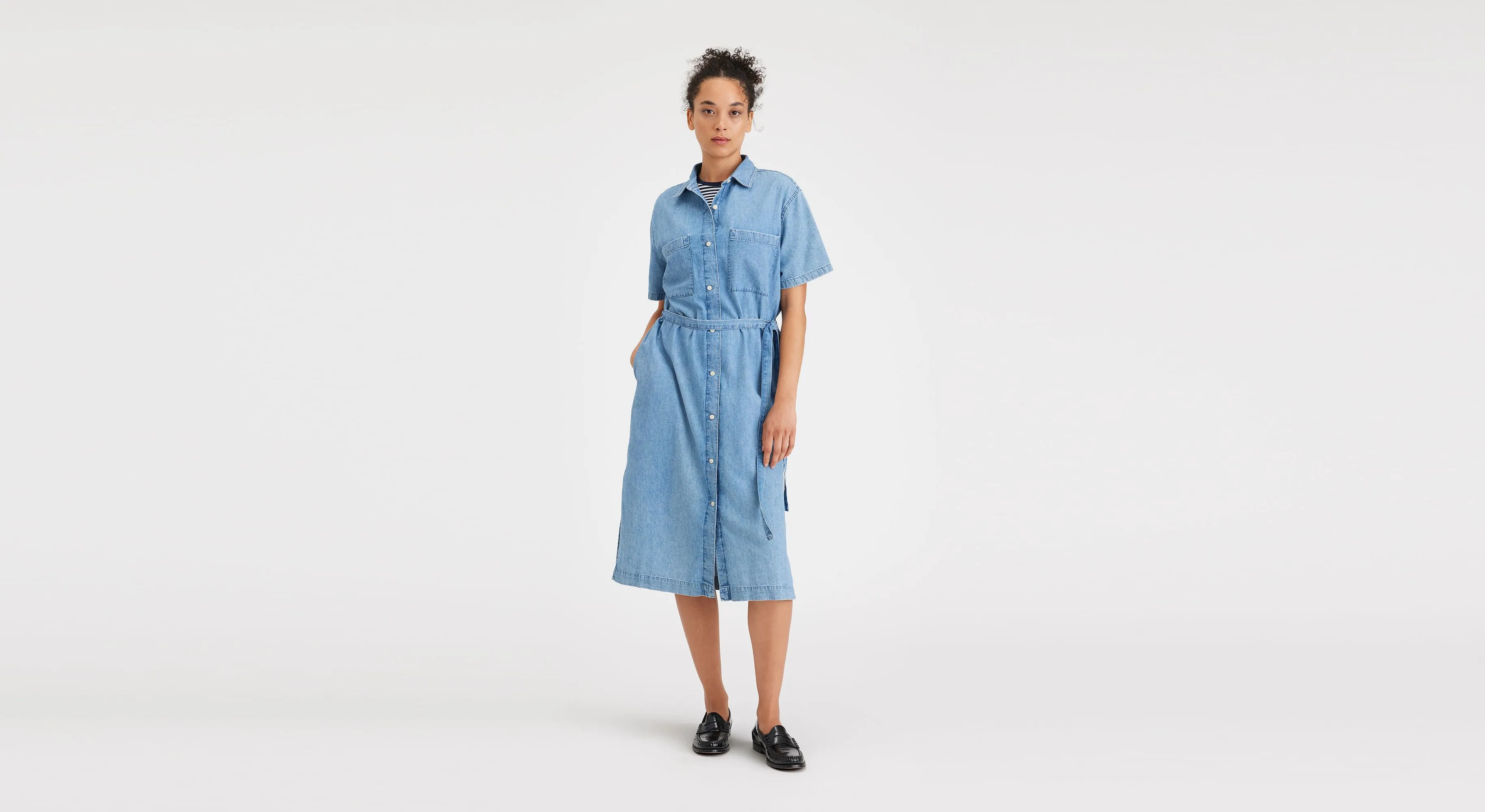 Buttoned Midi Dress