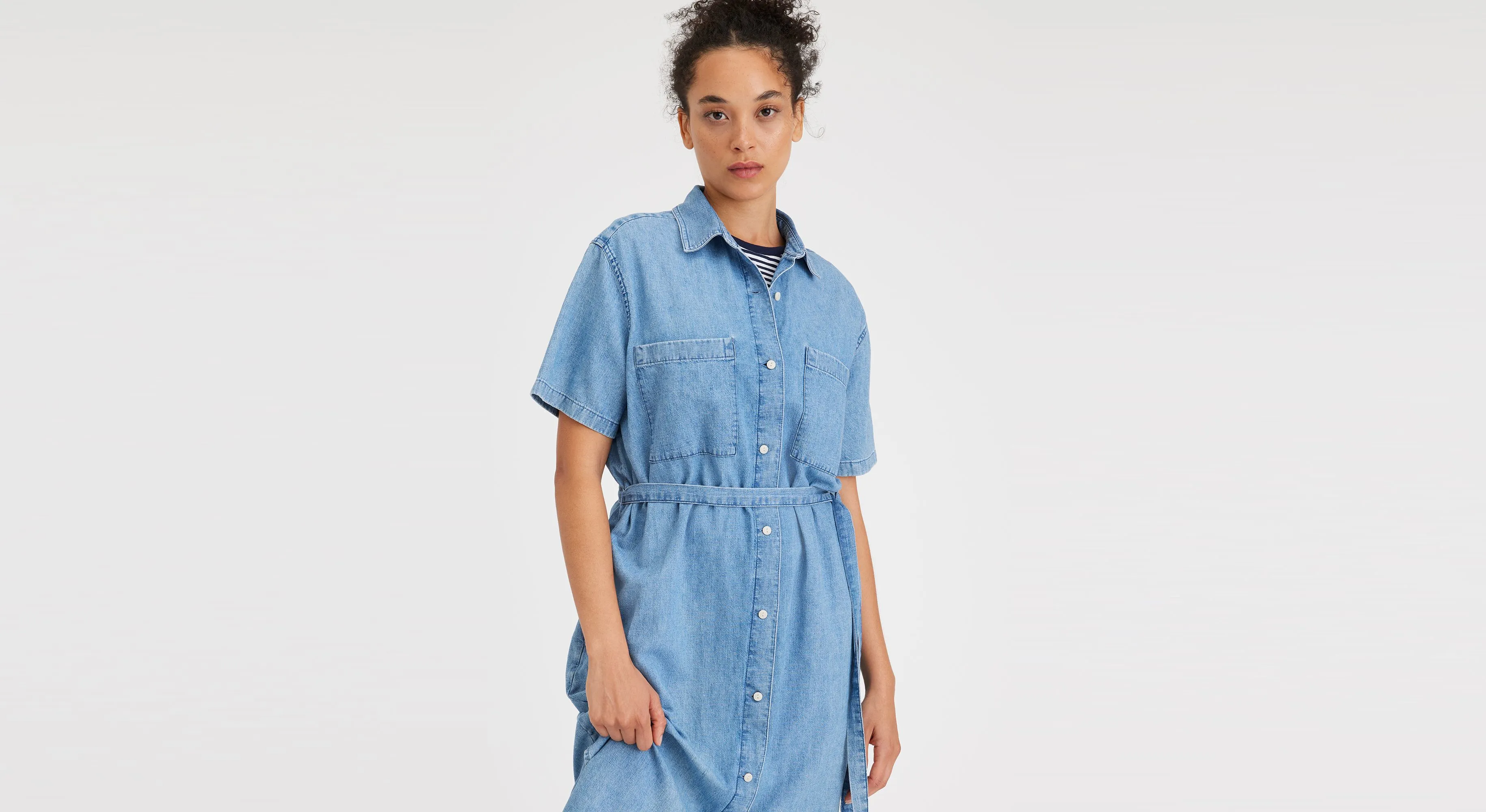 Buttoned Midi Dress