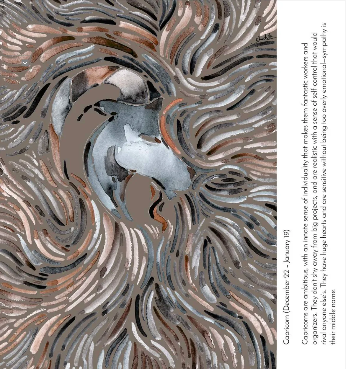 Capricorn Gift Box / Zodiac Themed Pure Silk Stoll Scarf