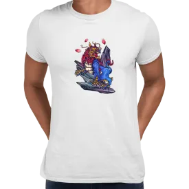 China Dragon Yin Yang Art Mens T-shirt, China Graphic Design Printed Unisex Tee