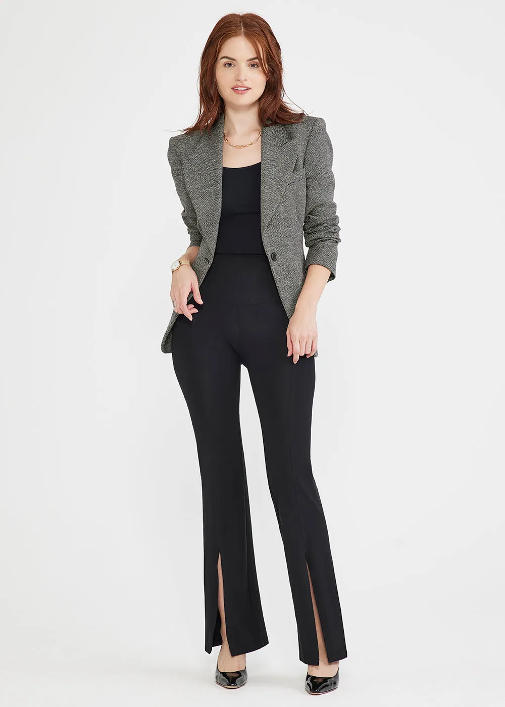 Chrissy Split Front Bootcut Shaping Legging - Cotton Stretch
