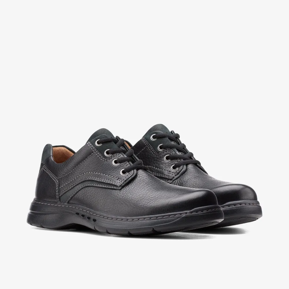Clarks Men's Un Brawley Pace Black Tumbled Leather