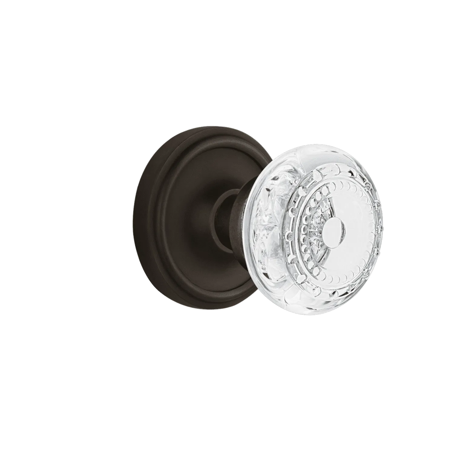 Classic Rosette with Crystal Meadows Knob in Oil-Rubbed Bronze